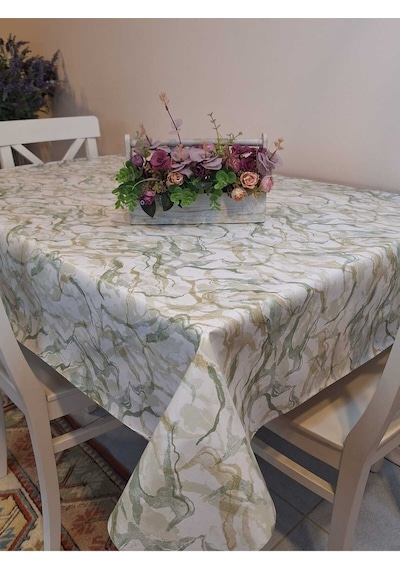 Elyaflı Pvc Masa Örtüsü Modern, Dayanıklı, Silinebilir Ve Şık Görünüm Fnt1280 Yeşil