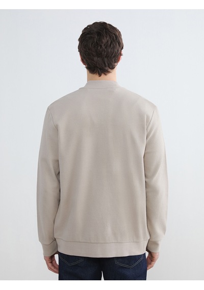 Lc Waikiki Lc Waıkıkı Bej Kolej Yaka Erkek Fermuarlı Sweatshirt