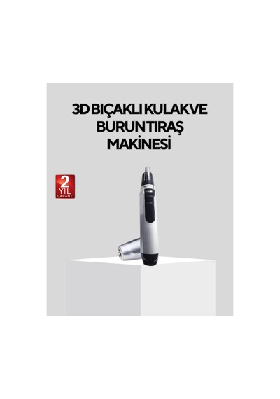 Burun Kulak Ve Kaş Tıraş Makinesi 3d Keskin Bıçaklı Pil İle Çalışan Renk
