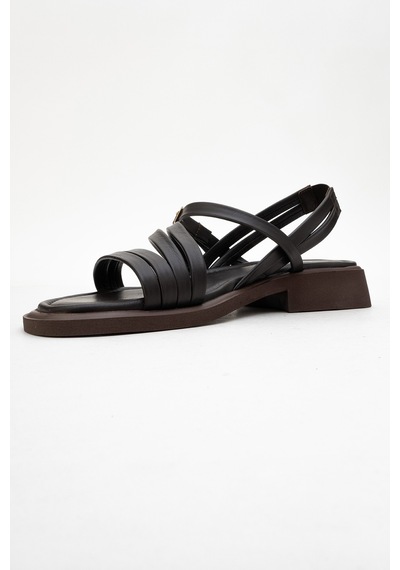 Luvishoes Luvi Shoes Cesar Kahverengi Hakiki Deri Kadın Sandalet Kahverengi