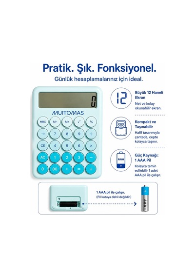 Muıtomas Hesap Makinesi Mavi