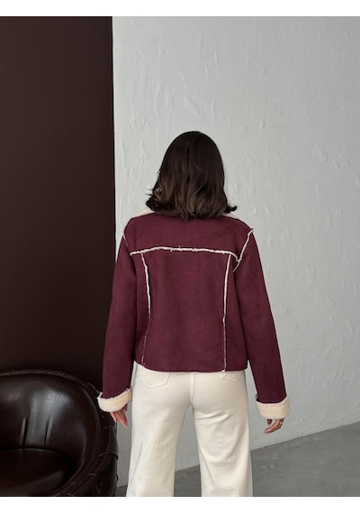 Verymoda Süet Peluş Mont F1856 Bordo