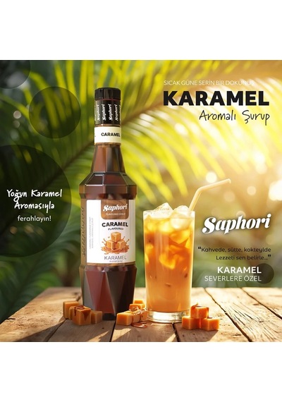 Saphori Karamel Aromalı Kokteyl Şurubu Karamel Şurubu 700 Ml