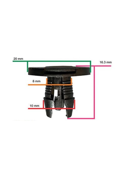 Peugeot 206 207 301 307 Cıtroen C2 C3 C4 C-elysee Uyumlu Davlumbaz Tampon Çamurluk Klipsi 10 Adet 38202820