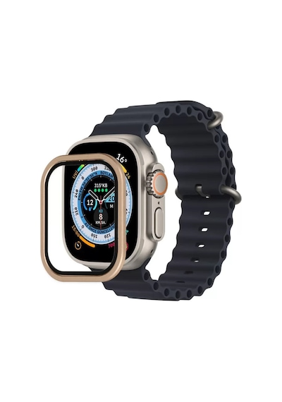 Newface Apple Watch Ultra 49mm Alüminyum Kasa Cam Ekran Koruyucu - Yıldız Işığı
