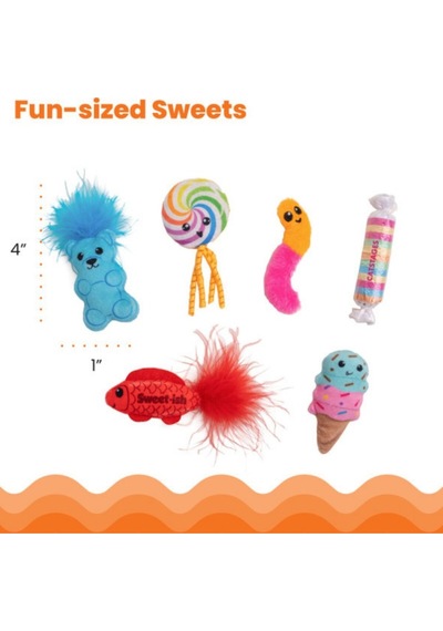 Catstages Kitty Sweet Treats Şekerleme Şeklinde Catnip'li Kedi Çiğneme Oyuncağı 6'lı Paket