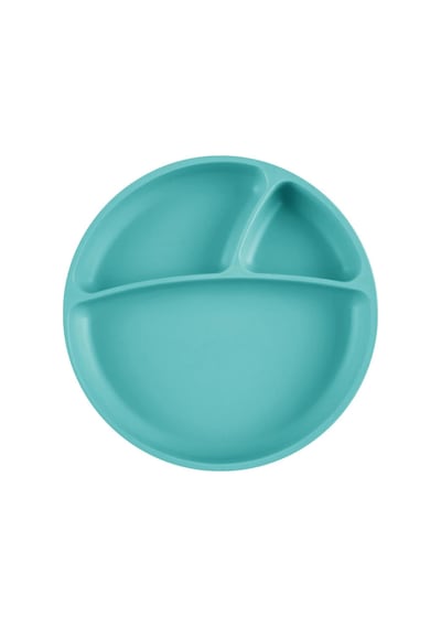 Porsiyon Vakum Tabanlı Silikon Tabak Aqua Green Aqua Yeşil