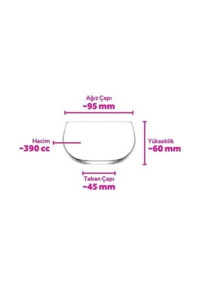 Cleo Cam Çorba Kasesi 6'li Küçük Boy 390 Ml Salata/meze/kahvaltı Kasesi Diğer