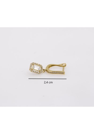 14 Ayar Altın Sallantılı Baget Taşlı Küpe Küpe Ltf609E14