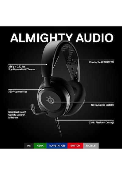 SteelSeries Arctis Nova 1 Multi-System Oyuncu Kulaklığı