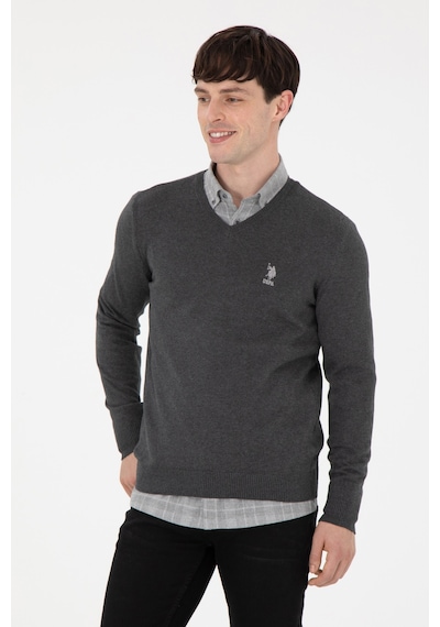 U.S. Polo Assn. Erkek Antrasit Melanj Basic Kazak 50288881-VR081
