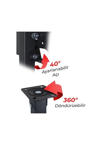 Powermaster Pm-32 Led/lcd/plazma 70-90-110 Cm Dar Ağız 45 Derece Açılı Tavan Tv Askı Aparatı