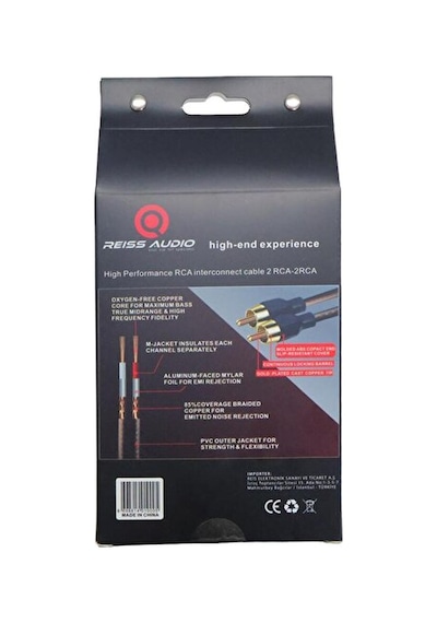 Reiss Audio Rs-gx5 Audio 5 Metre %100 Bakır Rca Kablo Alüminyum Yalıtım
