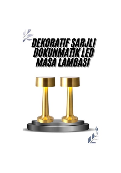 Kablosuz Renkli Masa Ve Gece Lambası Altın Rengi Dokunmatik Led Lamba Çok Rnekli
