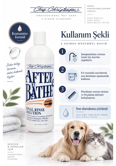 Chris Christensen Systems After U Bathe 8:1 Konsantre Kedi Köpek Tüy Kremi 473 Ml