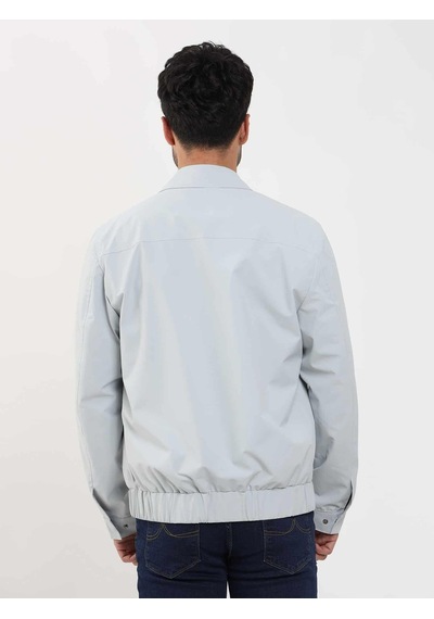 Dufy Gri Erkek Regular Fit Düz Klasik Yaka Bomber Mont - 104404-Gri