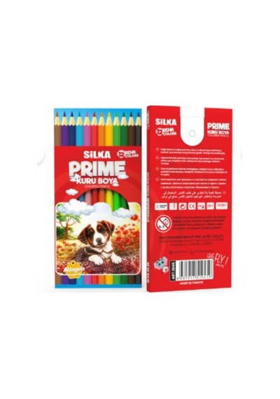 Silka Kuru Boya Kalemi Prime Tam Boy 12 Renk Siyah