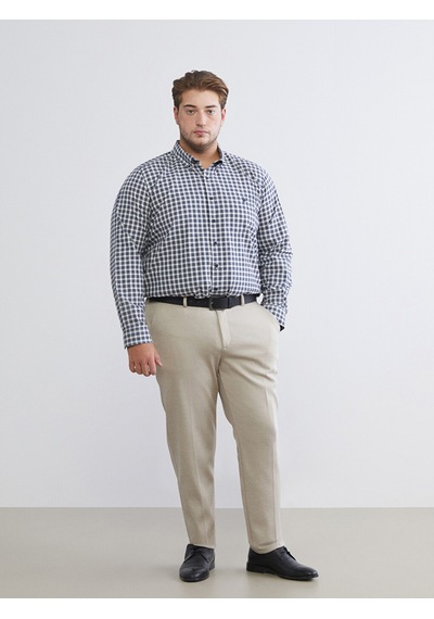 Lcwaıkıkı Classic Lacivert Regular Fit Uzun Kollu Ekose Oxford Erkek Gömlek