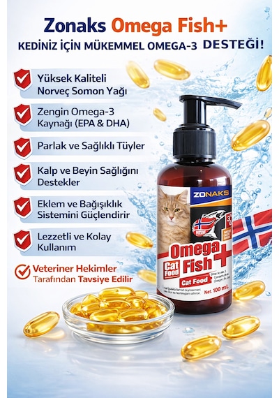 Zonaks Omega Fısh Plus Cat 100 Ml-bağışıklık Sistemi Güçlendirici Balık Yağı