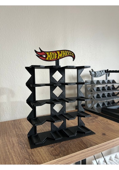 Hot Wheels Uyumlu 10 Araçlık Stand 1/64 Siyah Renki Logolu