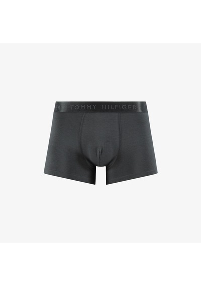 Tommy Hilfiger Trunk 3'lü Siyah Bantlı Erkek Siyah/gri Boxer Düz Um0um02760 Renkli