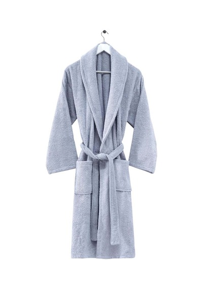 Menderes Home Cotton Collection Bukle Medium Bornoz Düz Gri