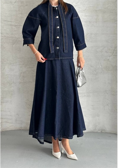 Zdnjeans Kadın Lacivert Denim Kot Ceket
