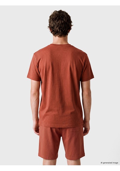 LC Waikiki Lc Waıkıkı Kırmızı Bisiklet Yaka Erkek Pijama Üst