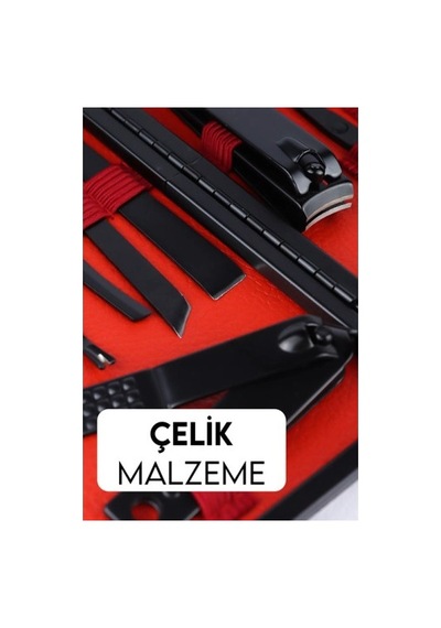 Mey İthalat Deri Çantalı 17 Parça Manikür Çelik Set