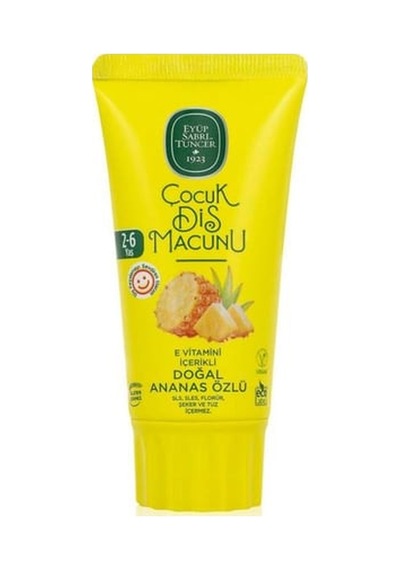 Eyüp Sabri Tuncer Doğal Ananas Özlü 2-6 Yaş Çocuk Diş Macunu 60 Ml 5'li Paket