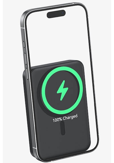 Thentech Magsafe Özellikli Mıknatıslı Kablosuz Powerbank 10000mha Ayaklı Kullanım Şık Powerbank Beyaz