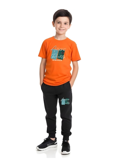 Fyk Kids Erkek Çocuk 3'lü Set The Moon-good Yazı Baskılı Yazlık Alt-üst Takım Mint Yeşil