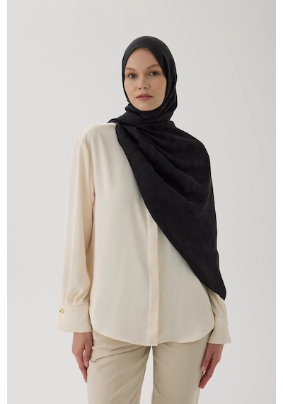 Valentino Orlandi Logo Serisi Monogram Şal - 06244 Siyah