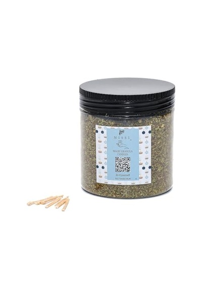 White Jasmine Kokulu Yeşil Yaratıcı İnci Tozu Mum 30 Adet Fitil İle Birlikte -250 Gr Diğer