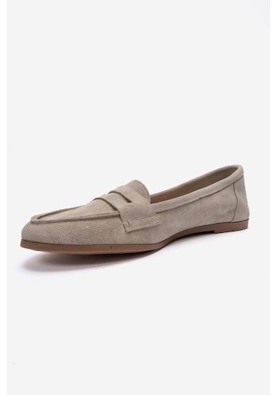 Luvishoes F02 Bej Suet Kadın Babet Bej