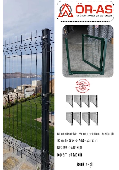 Panel Çit Takım 120 Cm Yükseklik 20 Mt Uzunluk 120 X 100 Kapı