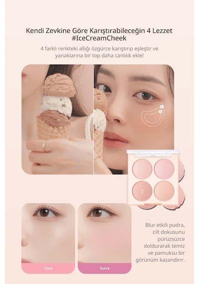 Dasique Karıştırılabilir Renk Tonlarına Sahip 4lü Allık Blending Mood Cheek 09 Almond Vanilla 09 Almond Vanilla