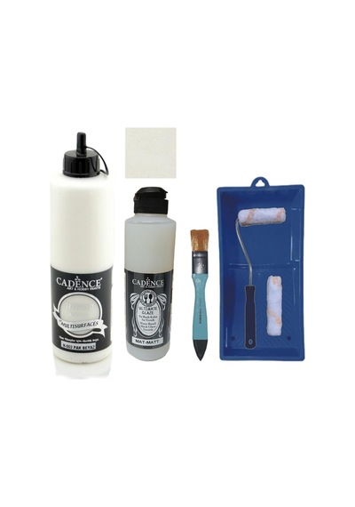Cadence Mobilya Boyası-cadence Multisurface H-002 Pak Beyaz 500ml Ultimate Vernik Mat 250ml Saten Rulo Set Pak Beyaz Te Genel