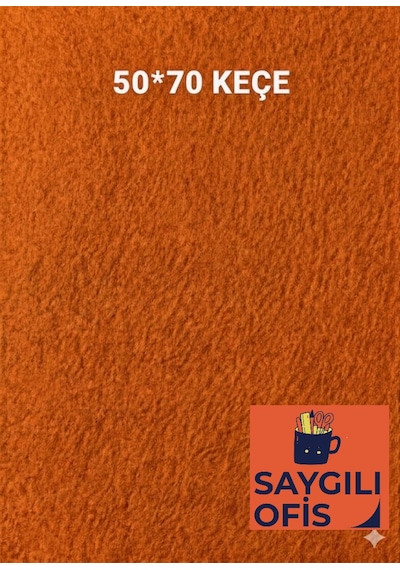 50x70 Cm Keçe 2.0 Mm 1 Adet Renkli Hobi Keçesi Elişi Keçesi Anasınıfı Kreş Turuncu