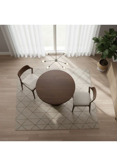 Spirra Yuvarlak Ahşap Yemek Masası 120x120 Ceviz