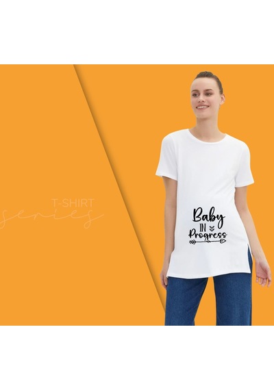 Bk Gift Espri Tasarımlı Beyaz Hamile Tişörtü, Hamileye Hediye, Yeni Anne Hediyesi, Arkadaşa Hediye-7 001