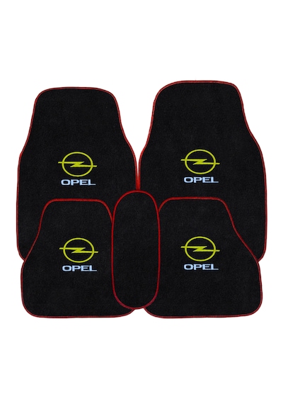 Opel Araçlara Uyumlu Nakış İşlemeli 5 Parça Oto Halı Paspas & Dijital Baskılı Kırmızı Konfor Seti
