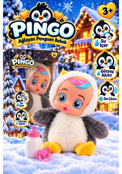 Ağlayan Penguen Bebek 02 - Çok Renkli