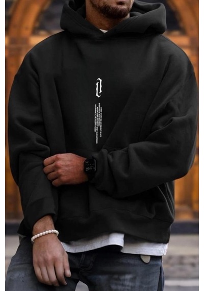 Oksit Every Story Ön Baskılı Erkek Oversize Sweatshirt 001