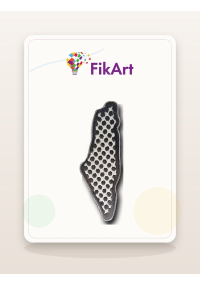 Fikart Gümüş Kefiye Filistin Haritası Broş Çok Renkli