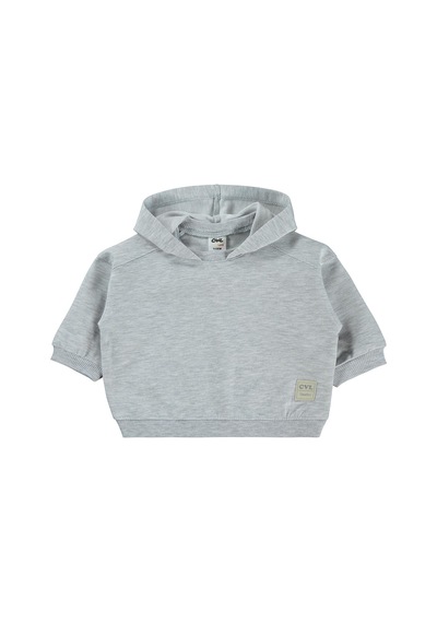 Civil Baby Civil Basic Timeless Kapüşonlu 6-18 Ay Sweatshirt - Gri Karmelanj