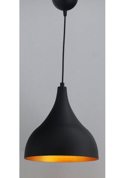 Mylights Retro Rustik Siyah Içi Altın Metal Sarkıt Avize (549234203)