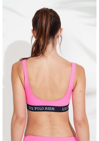 U.S. Polo Assn. Kadın Pembe U Yaka Bralet Bikini Üst 21503