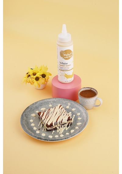 Melwiss Chocolate Beyaz Tatlı Sos 330gr - Waffle & Krep & Pankek Sosu X 4 Adet