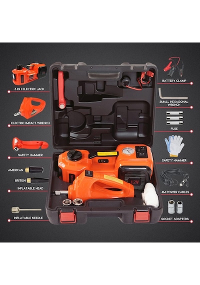 Elektrikli Araba Kriko Kiti 5 Ton 12v Hidrolik Kriko Seti